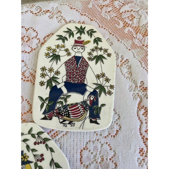 Vintage 1960s Set of 3 Wall Plates Turi Design Mons og Mille Figgjo FF Norway - Picture 8 of 12